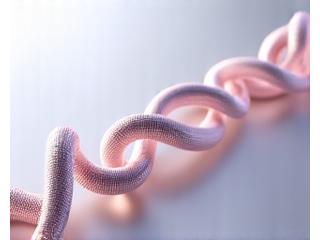 Rantaian molekul peptida di latar belakang abstrak