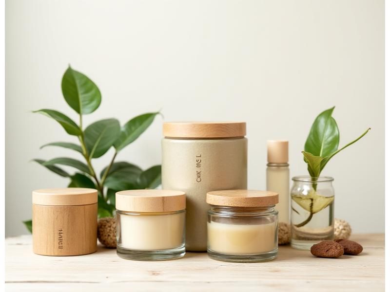 Pelbagai contoh pembungkusan kosmetik mesra alam biodegradasi dengan reka bentuk moden.